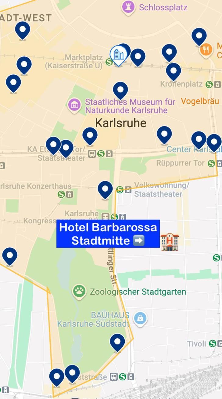 Hotel Barbarossa Karlsruhe Stadtmitte Exterior foto